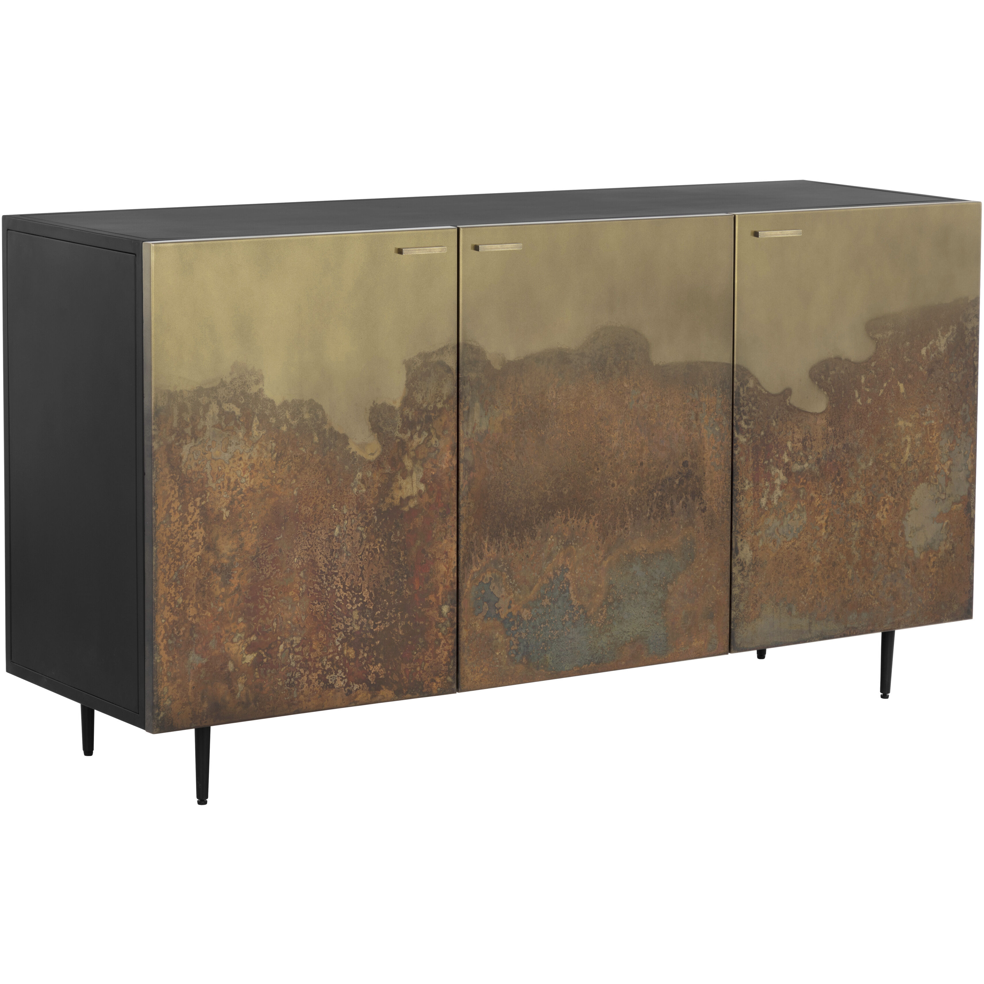 Auburn 60 X 18 inch Antique Brass / Black Sideboard